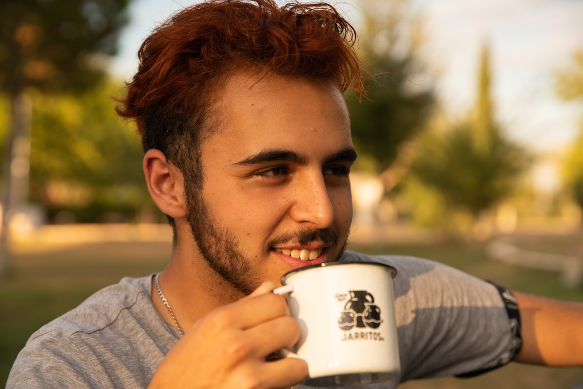 Man with consistent morning routine for energy